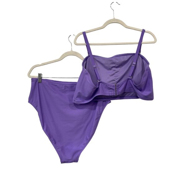 Fashion Nova Two Piece Swimsuit Plus Size 3X Purple Summer Beach Pool Swimwear - Picture 2 of 7